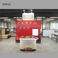 Stand de bannière portable robuste pour produits alimentaires, stand de boulangerie, toile de fond, présentoir pop-up 10x10 avec étagères