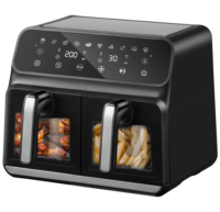 Meilleur produit Friteuse à air numérique intelligente électrique sans huile à double panier carré de 8 L avec panier amovible pour la maison