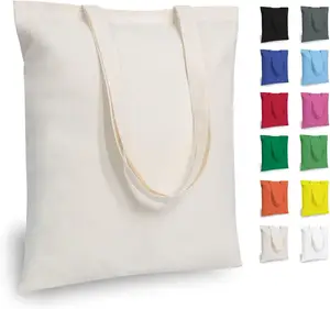 Promozionale riciclato personalizza stampato tela di cotone calico Tote Bags borsa di cotone logo personalizzato