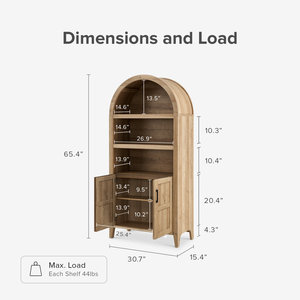 NEW Trends Arched Design Farmhouse Storage <strong>Bookcase</strong> with Living Room <strong>Decor</strong> - Product Image 6