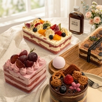 Boîte à gâteau de boulangerie avec fenêtre transparente de qualité alimentaire, conteneur carré pour mousse et dessert, emballage à emporter en gros