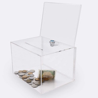 Benutzer definierte Wand halterung Arbeits platte Drop Kirche stehende Spenden boxen mit Schloss transparente faltbare Spenden box für wohltätige Zwecke mit Schloss