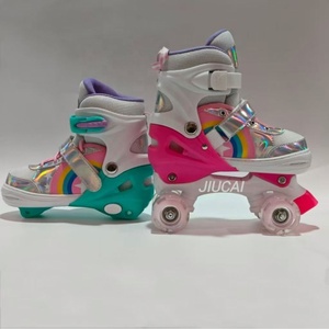 Patins à roulettes à deux rangées en gros pour adultes, patins à roulettes quad à 4 roues pour femmes, chaussures de patinage à roulettes avec roues lumineuses, cadre en alliage d'aluminium en PU - Product Image 6