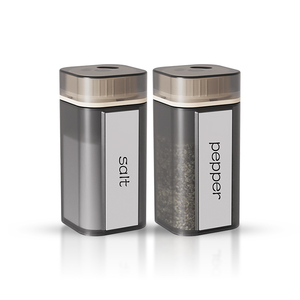 Groothandel stijlvolle kleine lege vierkante plastic kruidenpotjes, kruidenflesjes, condimentencontainers, zoutvaatjes met plastic deksel - Product Image 2