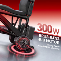 Fauteuil roulant électrique innovant en fibre de carbone avec mode d'assistance électrique, ultra-léger (9,8 kg), pliable, avec frein électromagnétique