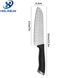 <span class=keywords><strong>Couteau</strong></span> <span class=keywords><strong>de</strong></span> <span class=keywords><strong>chef</strong></span> <span class=keywords><strong>Santoku</strong></span> japonais professionnel <span class=keywords><strong>de</strong></span> 7 pouces en acier inoxydable avec <span class=keywords><strong>couteau</strong></span> <span class=keywords><strong>de</strong></span> cuisine à manche en ABS forgé pour une utilisation au restaurant à domicile - Product Image 2