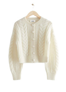 Maglioncino personalizzato OEM e ODM da donna maglieria a manica lunga abbigliamento da donna moda da ragazza lavorato a maglia con cavo corto maglione <span class=keywords><strong>Cardigan</strong></span> - Product Image 6