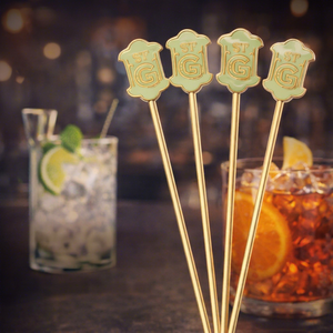 FEESMIIAM St. Germain <b>Metal</b> Cocktail Stirrers Brass-Plated 200mm Luxury Reusable for Party Cocktails - Product Image 1