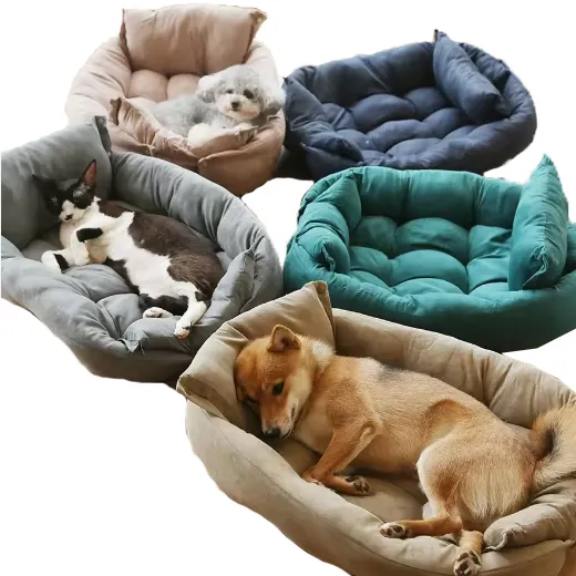 Terciopelo perla algodón 2 en 1 sofá cama para mascotas sofá divertido calmante plegable gato mascota perro cama pequeña y mediana fábrica de perros al por mayor