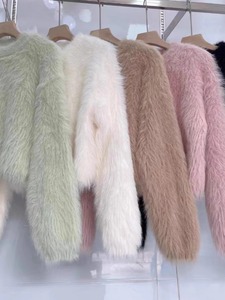 <span class=keywords><strong>Pull</strong></span> pour femmes, style coréen tendance, manteau long en fausse fourrure, 5 couleurs <span class=keywords><strong>pastel</strong></span>, vêtements d'extérieur confortables pour femmes, vêtements décontractés, vente en gros - Product Image 4