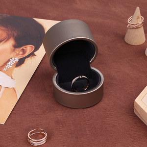 Boyang Creative Custom Logo Luxury Jewellery Packaging Engagement Round PU Leather <b>Ring</b> Boxes - Product Image 3