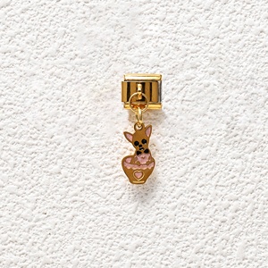 Pulsera de dijes italianos de acero inoxidable con diseño de animales pequeños y bonitos, serie de dijes italianos con efecto de goteo de aceite, ¡gran oferta! - Product Image 3