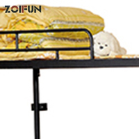 Litera de cuatro piezas para estudiantes, cama con marco de metal, moderna, color negro, para niños y estudiantes