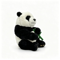 Peluche réaliste de panda assis avec bambou - Animal en peluche doux pour enfants, souvenirs du zoo, cadeaux promotionnels