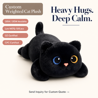 Peluche chat noir lestée avec logo personnalisé, coussin sensoriel apaisant, compresse chaude/froide, cadeaux mignons, vente en gros, OEM, ODM, usine, 5 lbs