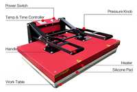 Nouvelle presse à chaud manuelle grand format 60x80 pour l'impression de vêtements et de t-shirts, 110/220V, garantie 1 an