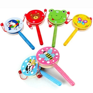 Popular Wooden Rattle <b>Drum</b> Traditional Wooden <b>Toy</b> Wood Wave <b>Drum</b> Rattle Musical <b>Toy</b> For Kids - Product Image 3