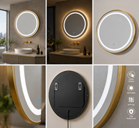 Cermin Rias LED Pintar, Pembesaran 3X Peredupan Sentuh, Cermin Kamar Mandi Anti-Kabut, Speaker Bluetooth, IP44 CE ETL Salon