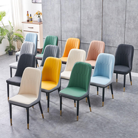 Fauteuils de salle à manger modernes de luxe en métal doré et cuir rembourré pour café, en vente