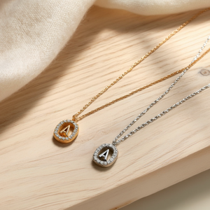 Collana con Ciondolo a Forma di Lettera A con Diamante 10x15cm, Stile Collare, Gioielli alla Moda - Product Image 3