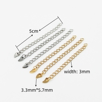 50mm en acier inoxydable Extension étendue queue chaîne homard fermoirs connecteur pour bijoux à bricoler soi-même faisant des accessoires