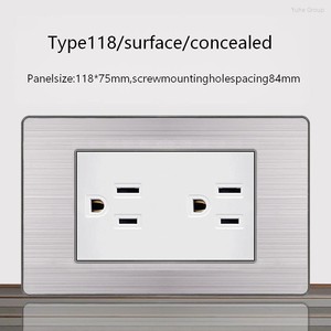 Prise murale standard américaine, série de panneaux en acier inoxydable, prise USB pour ordinateur, prise de charge de type C - Product Image 3