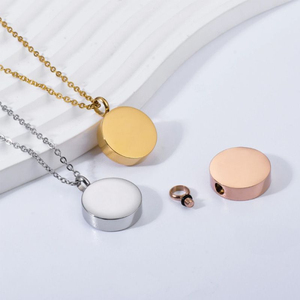 Kalung Kenang-kenangan Kremasi yang Dapat Dibuka untuk Abu Hewan Peliharaan, Kalung Peringatan dari Baja Anti Karat Bentuk Batang Bulat, Botol Parfum untuk Hewan Peliharaan - Product Image 2