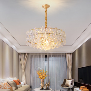 All-Copper Postmodern Crystal <b>Chandelier</b> <b>Light</b> Luxury Living Room Dining Room Creative <b>Bedroom</b> <b>Light</b> Minimalist Pendant Lighting - Product Image 1