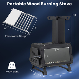 Estufa Portátil de Leña de Acero Inoxidable DB, 2 Posiciones de Cocción, para Acampar al Aire Libre en Todas las Estaciones, Funcionamiento Manual - Product Image 5