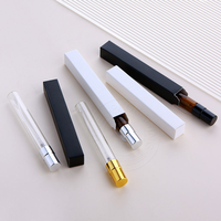 Vente en gros de flacons de parfum en verre de 10 ml avec pulvérisateur en aluminium, atomiseur rechargeable, flacon de parfum vide transparent avec boîte personnalisée