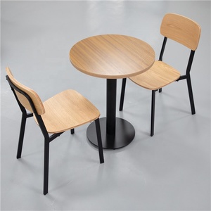 Ristorante <span class=keywords><strong>Cafe</strong></span> singolo doppio tavolo in pelle Set laminato sedia da tavolo mobili moderni - Product Image 5