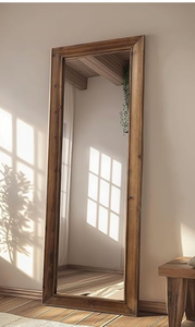 Eigentijdse Massief Houten Frame Vloer Spiegel Glas Veelzijdige Verticale Horizontale Muur Dressing Voor Slaapkamer Woonkamer Cosmetica - Product Image 3