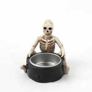 Dernier style, vente en gros, haute qualité, décoration d'<span class=keywords><strong>Halloween</strong></span> personnalisée, deux squelettes humains avec porte-bougie - Product Image 2