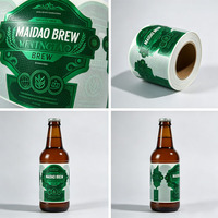 Autocollants pour bière artisanale de haute qualité, étiquettes autocollantes en PET argenté, papier texturé, impression numérique 3D, estampage à froid UV, holographique personnalisé