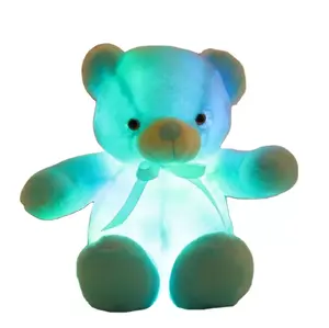 创意点亮发光二极管泰迪熊毛绒动物毛绒玩具彩色发光圣诞礼物，适合儿童任何尺寸