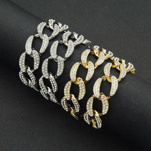 Personalized Full <b>Cuban</b> <b>Chain</b> Bracelet, Cool Exaggerated Fashion Bracelet Bracelet for Men and Women Tanjing - Product Image 3