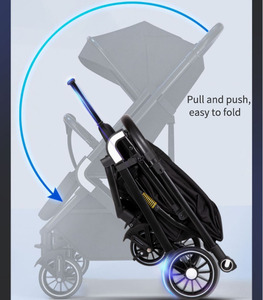 JXB Nouveau Design Chariot de paysage élevé <span class=keywords><strong>Poussette</strong></span> pour bébé à une main avec panier de rangement - Product Image 4