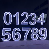 Pas de MOQ, lettres géantes LED en métal IP65 étanches, 3ft, 4ft, 5ft, ensemble complet de chiffres 0-9, pour la publicité, les fêtes, les mariages, la décoration