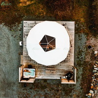 Grande tente dôme géodésique moderne avec fenêtre, imperméable quatre saisons, triple couche, tente de glamping de luxe pour le camping en plein air et l'utilisation hôtelière