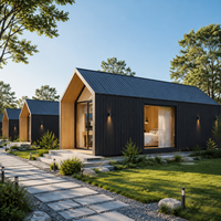 Villa familiale préfabriquée de luxe à ossature légère en acier, maison résidentielle moderne pour projets communautaires permanents