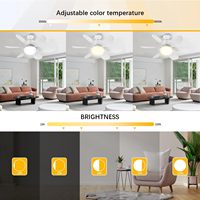 Kit de ventilateur de plafond E27 30W sans perçage, lampe ventilateur à visser avec télécommande, certifié CE