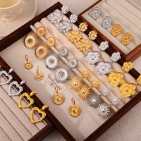Anting Wanita Model Bunga Berongga Besar, Tren Eropa Amerika, Best Seller, Tahan Lama, Lapis Baja Tahan Karat Berlapis Emas 18K