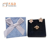 Caja de Anillos de Boda Rectangular de Papel Kraft de Lujo, de Alta Calidad, con Grabado y Laminado Mate, Empaque Personalizado para Joyería