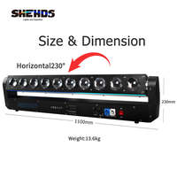 Projecteur LED 10x40W RGBW 4-en-1 à tête mobile pour éclairage mural, DJ, discothèque, spectacle, fête, bar, danse