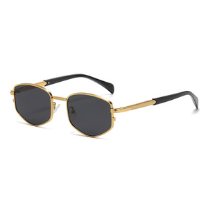 Oem Classical Full Rim Light Weight Unisex Luxury <b>Black</b> Gold <b>Rectangle</b> Metal Frame UV400 <b>Sunglasses</b> Wholesale High Quality - Product Image 4