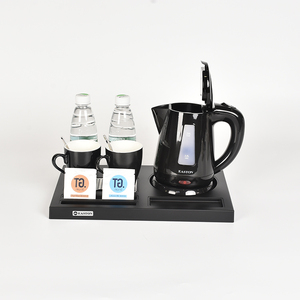 Juego de <span class=keywords><strong>bandejas</strong></span> negras de plástico para habitación de Hotel, hervidor de 0,8 L de capacidad, de buena calidad - Product Image 1