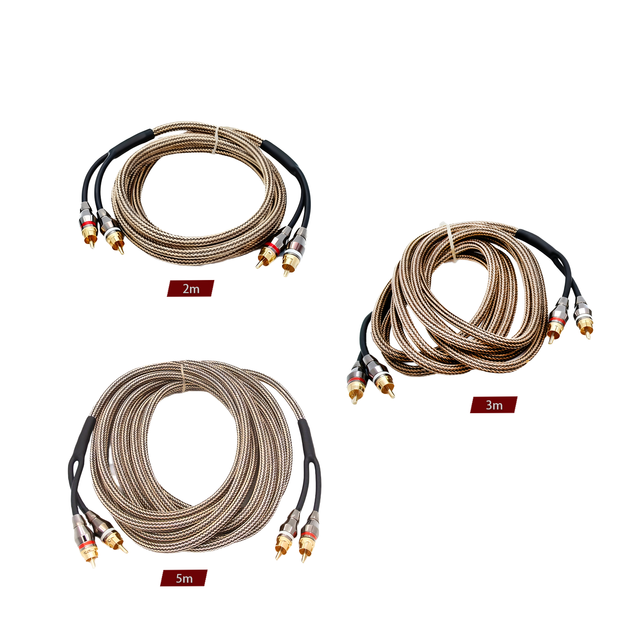 AK-RN15 Car Audio RCA signal Cable 2m/3m/5m Pure Copper Car Audio Cable