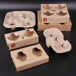 Porte-<span class=keywords><strong>journal</strong></span> à double paroi jetable écologique Porte-tasse à café à emporter Porte-<span class=keywords><strong>papier</strong></span> artisanal Conception de recyclage pour 2/4 tasses - Product Image 6