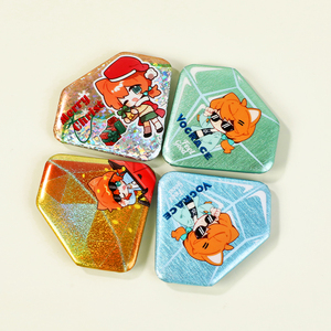 Pin Kancing Holografik Berbentuk Berlian dengan Glitter Kustom Vograce - Product Image 6