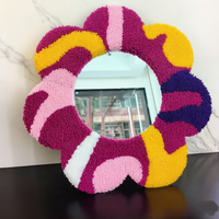 Miroir de table rectangulaire portable en tissu velours, mignon, tricoté, brodé, personnalisable avec logo et couleur, pour présentation